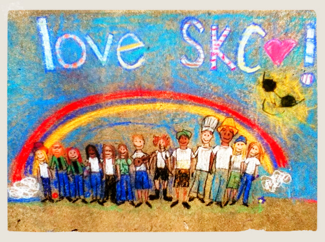 Chalk painting of Steve and Kate’s Camp in Tacoma