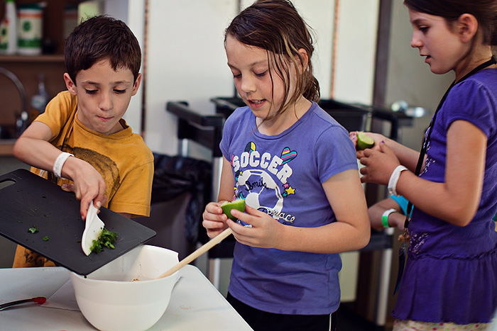 Campers at Steve and Kate’s Camp in Bellevue, WA doing Culinary Arts